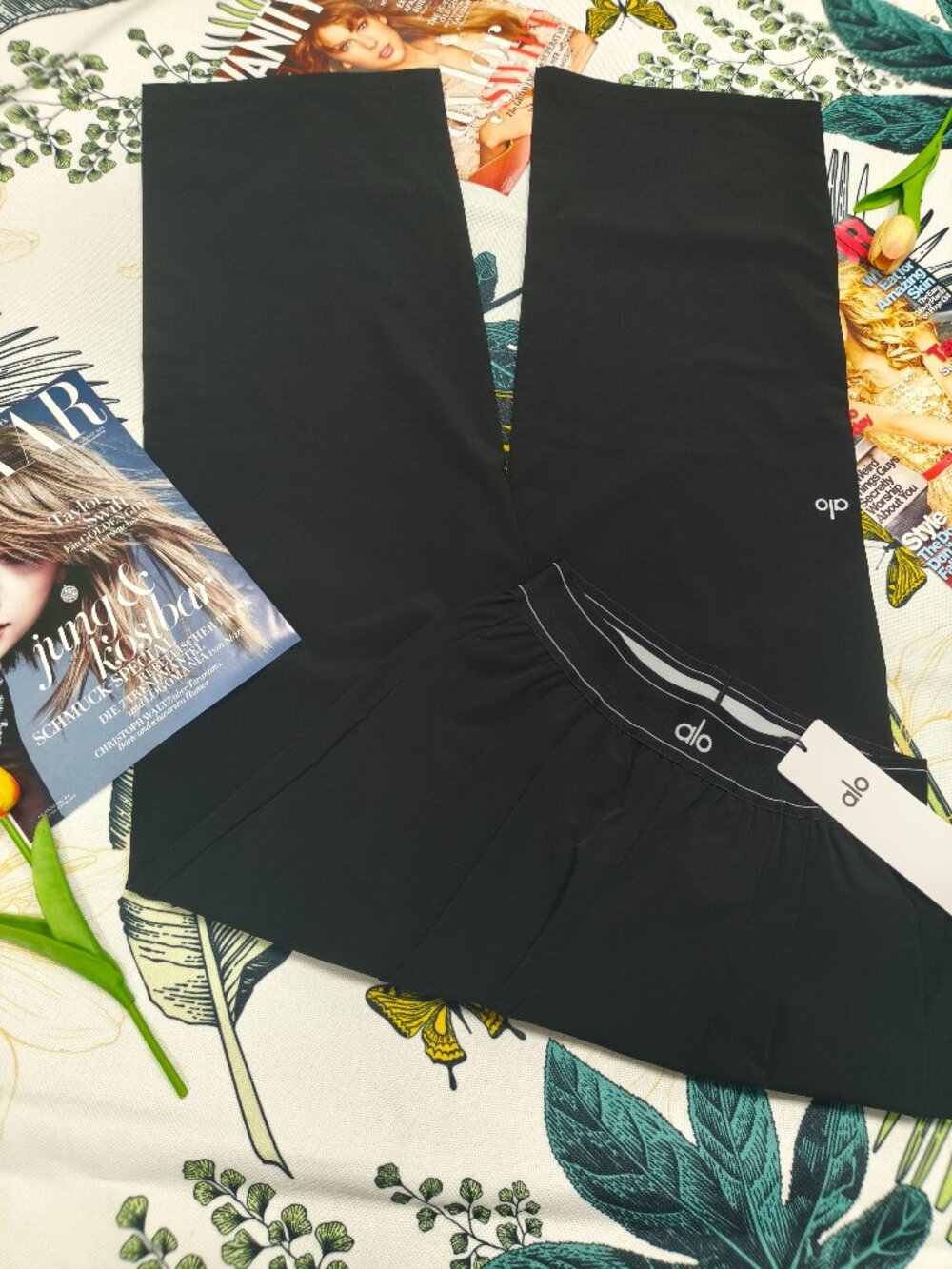 Alo Yoga Regular Suit Up Trouser Black Wide Leg Pants👖Summer Lightweight Breezy - Picture 2 of 7